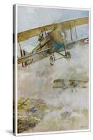 French Spad Aircraft on Patrol-Francois Flameng-Stretched Canvas