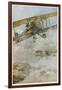 French Spad Aircraft on Patrol-Francois Flameng-Framed Art Print