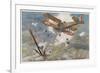 French "Spad" Shoots Down a German Plane-Francois Flameng-Framed Art Print