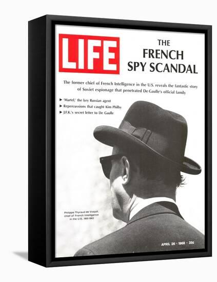 French Spy Scandal, Philippe Thyraud De Vosjoli, Head of French Intelligence in US, April 26, 1968-Alfred Eisenstaedt-Framed Stretched Canvas