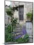 French Staircase with Flowers-Marilyn Dunlap-Mounted Art Print