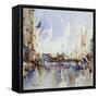 French Street Scene (W/C on Paper)-Laurence Fish-Framed Stretched Canvas