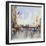 French Street Scene (W/C on Paper)-Laurence Fish-Framed Giclee Print