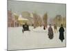 French Street Scene with Snow-Norbert Goeneutte-Mounted Giclee Print