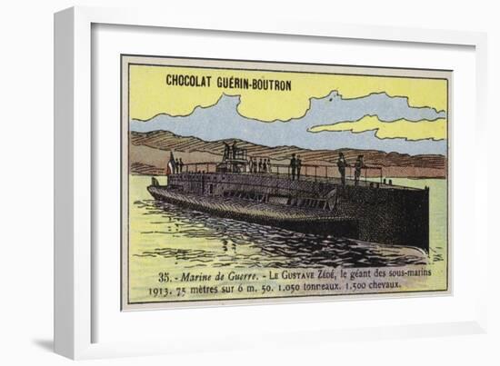 French Submarine Gustave Zede, 1913-null-Framed Giclee Print