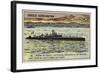 French Submarine Pluviose, 1908-null-Framed Giclee Print