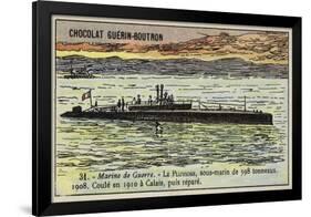 French Submarine Pluviose, 1908-null-Framed Giclee Print