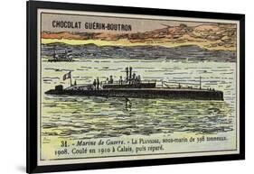 French Submarine Pluviose, 1908-null-Framed Giclee Print