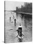 French Submarine 'Saphir' (Q4) and Five Others Moving from Gravesend to London, July 1909-null-Stretched Canvas