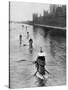 French Submarine 'Saphir' (Q4) and Five Others Moving from Gravesend to London, July 1909-null-Stretched Canvas