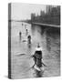 French Submarine 'Saphir' (Q4) and Five Others Moving from Gravesend to London, July 1909-null-Stretched Canvas