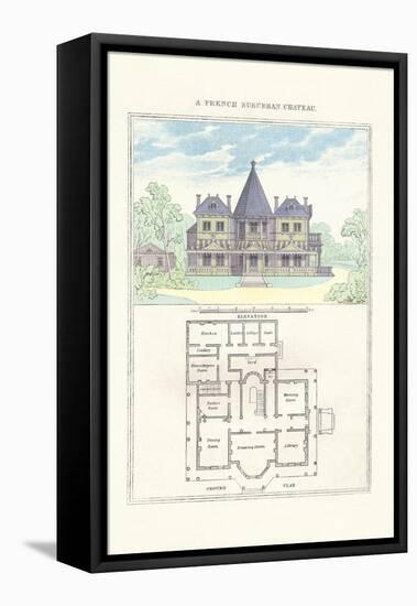 French Suburban Chateau-Richard Brown-Framed Stretched Canvas