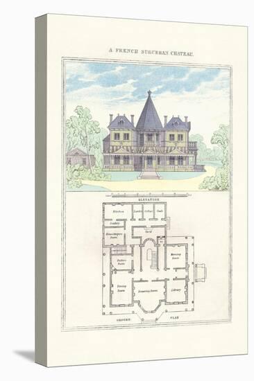 French Suburban Chateau-Richard Brown-Stretched Canvas