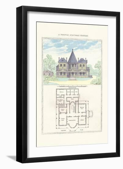 French Suburban Chateau-Richard Brown-Framed Art Print