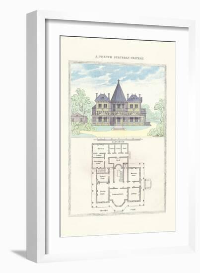 French Suburban Chateau-Richard Brown-Framed Art Print