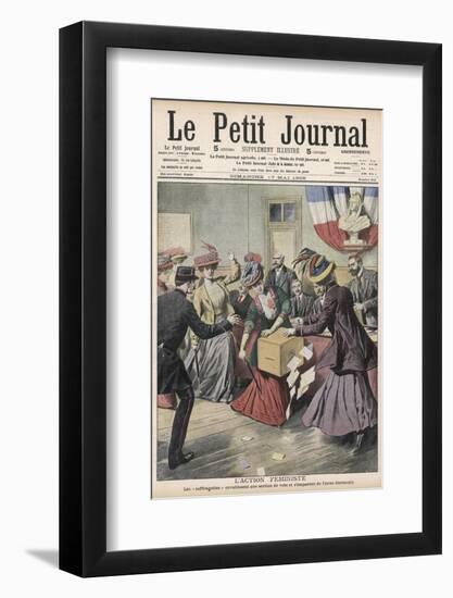 French Suffragettes Disrupt Election by Attacking Ballot Box-null-Framed Photographic Print