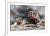 French Tank Assault, July 1918-Francois Flameng-Framed Giclee Print