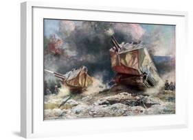 French Tank Assault, July 1918-Francois Flameng-Framed Giclee Print