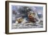 French Tanks in Action Towards the End of the War-Francois Flameng-Framed Art Print