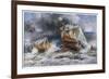 French Tanks in Action Towards the End of the War-Francois Flameng-Framed Art Print