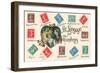 French, the Language of Stamps-null-Framed Art Print