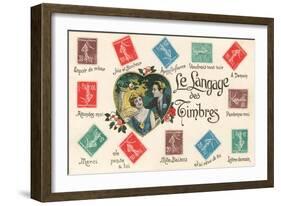 French, the Language of Stamps-null-Framed Art Print