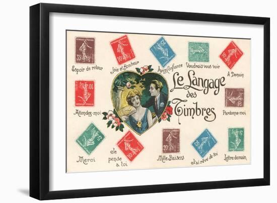French, the Language of Stamps-null-Framed Art Print