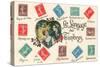 French, the Language of Stamps-null-Stretched Canvas