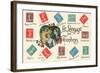 French, the Language of Stamps-null-Framed Art Print