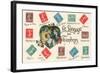 French, the Language of Stamps-null-Framed Art Print