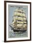 French Three-Masted Merchant Ship, 18th Century-null-Framed Giclee Print