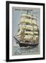 French Three-Masted Merchant Ship, 18th Century-null-Framed Giclee Print