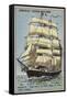 French Three-Masted Merchant Ship, 18th Century-null-Framed Stretched Canvas