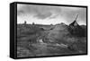 French Town Destroyed-null-Framed Stretched Canvas