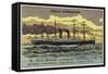 French Transatlantic Liner Normandie, 1884-null-Framed Stretched Canvas