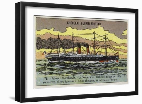 French Transatlantic Liner Normandie, 1884-null-Framed Giclee Print