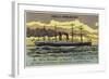 French Transatlantic Liner Normandie, 1884-null-Framed Giclee Print