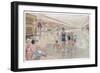 French Transatlantic Liner, The First Class Swimming Pool-Albert Sebille-Framed Art Print