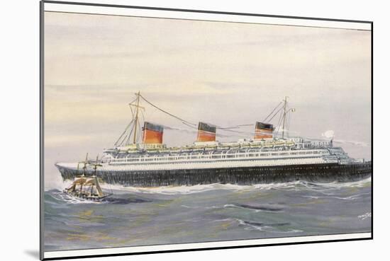 French Transatlantic Liner-Albert Sebille-Mounted Photographic Print