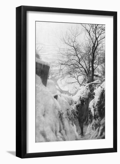 French Trenches on the Piave River, Italian Front, December 1917-null-Framed Giclee Print