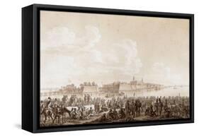 French Troops at Rest, before the City Custrin 1806-null-Framed Stretched Canvas