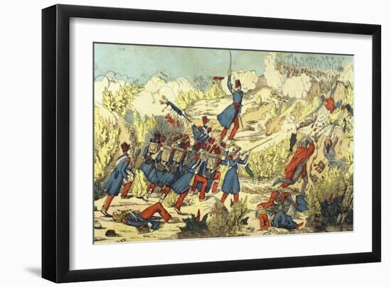 French Troops Crossing Teniah Hill in May 1840 During Campaign Against Abd El-Kader, Algeria-null-Framed Giclee Print