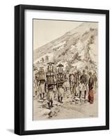 French Troops on the March, 1886-Jean Baptiste Lallemand-Framed Giclee Print