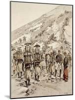 French Troops on the March, 1886-Jean Baptiste Lallemand-Mounted Giclee Print