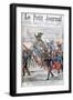 French Troops Parading Past the Monument to the Battle of Waterloo, 1904-null-Framed Giclee Print