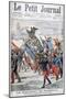 French Troops Parading Past the Monument to the Battle of Waterloo, 1904-null-Mounted Giclee Print