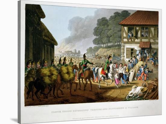 'French Troops Retreating Through and Plundering a Village', 1816-Matthew Dubourg-Stretched Canvas