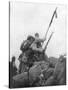 French Troops with their Regimental Flag, the 2nd Battle of Champagne, France, 25 September 1915-null-Stretched Canvas