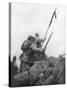 French Troops with their Regimental Flag, the 2nd Battle of Champagne, France, 25 September 1915-null-Stretched Canvas