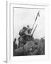 French Troops with their Regimental Flag, the 2nd Battle of Champagne, France, 25 September 1915-null-Framed Giclee Print